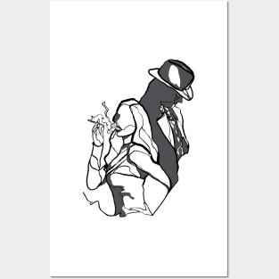 Single Line - Noir Posters and Art